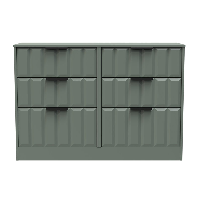 Besian 6 Drawer Wide Chest (Ready Assembled), Reed Green