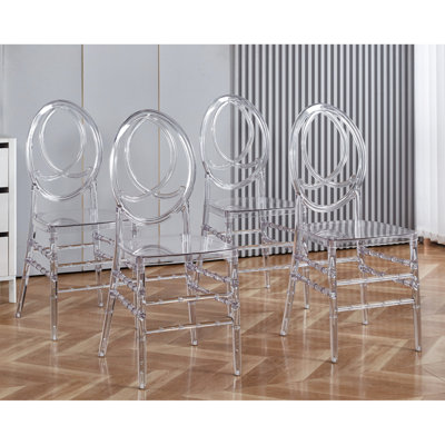 Chaise de mariage, chaise de salle à manger, ensemble de 4, siège en plastique