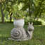 16.25"L MGO Snail Garden Statue Or Planter Stand