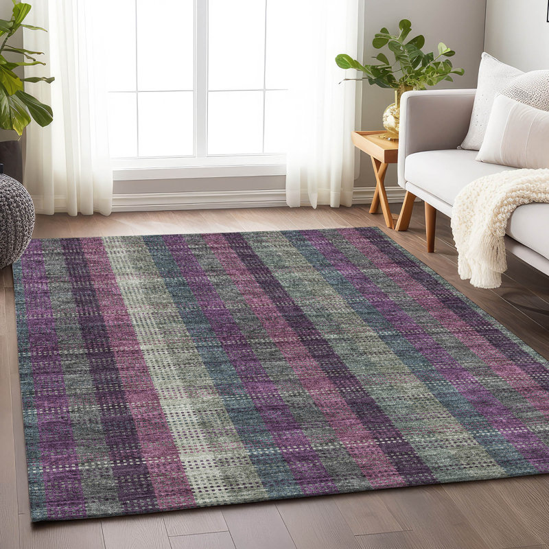 Premium Machine Washable Prisco Plum Rug, Rectangle 9' x 12'