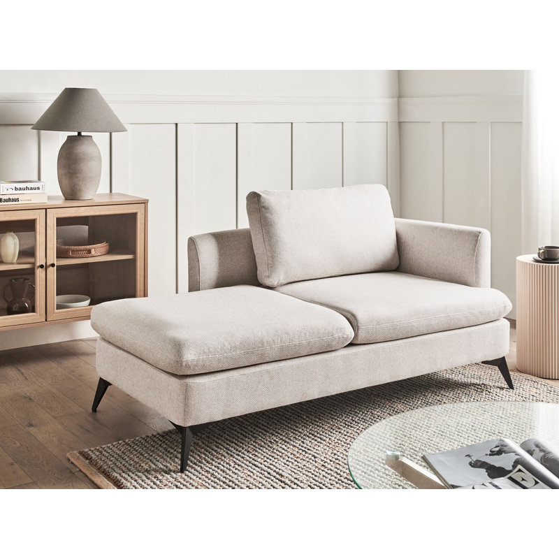 Right Hand Fabric Chaise Lounge SIEVOZ, Light Beige, Right Hand Facing