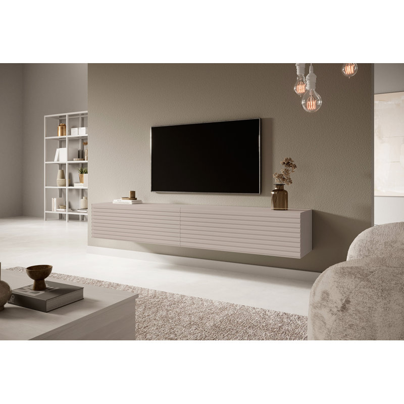 Makenley Unfinished Floating TV Stand, 140 cm, Grey