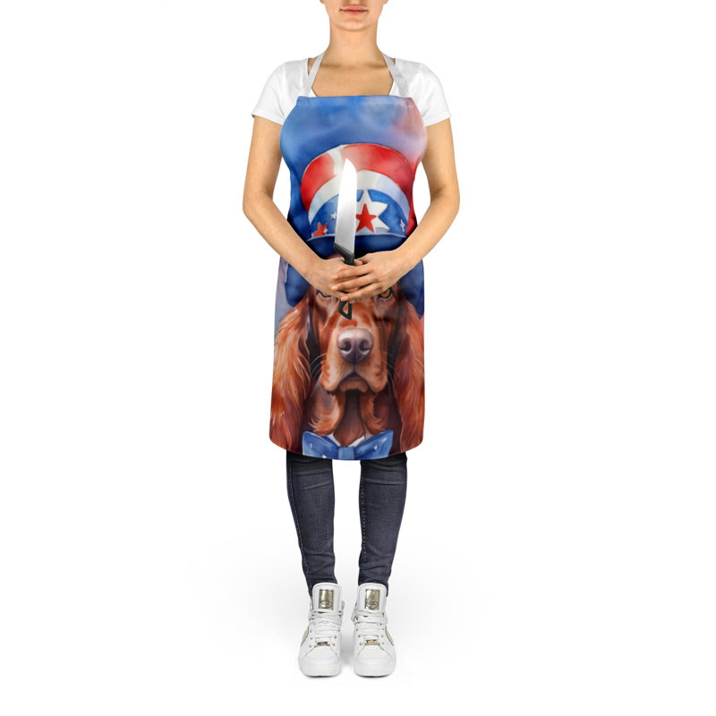 Patriotic American Apron, Irish Setter
