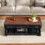Table basse à plateau relevable rétro avec rangement intelligent et design multifonctionnel