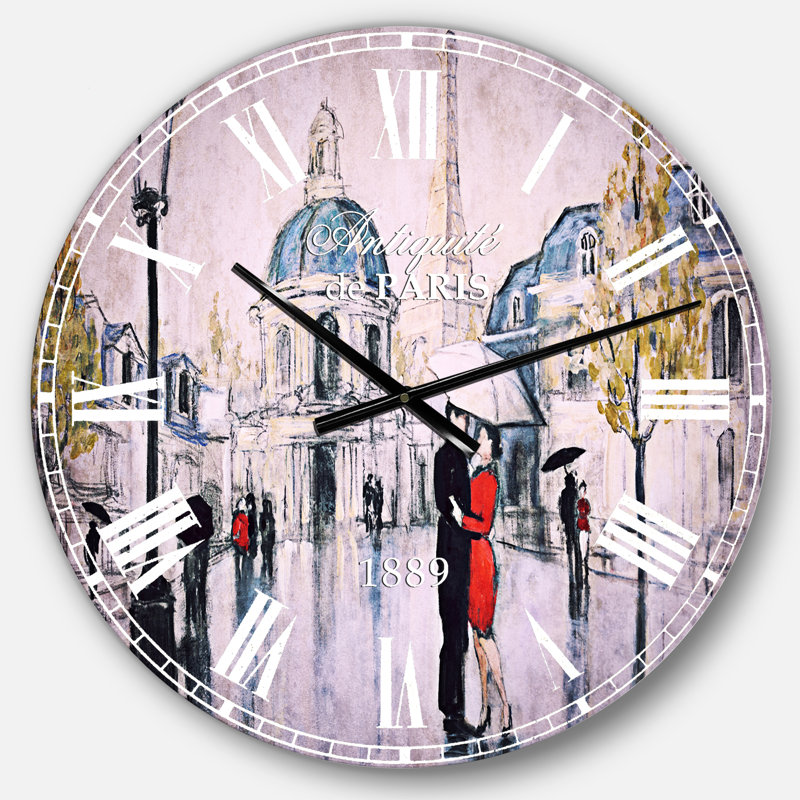 Horloge murale Swigart Love in Paris I, Moyen