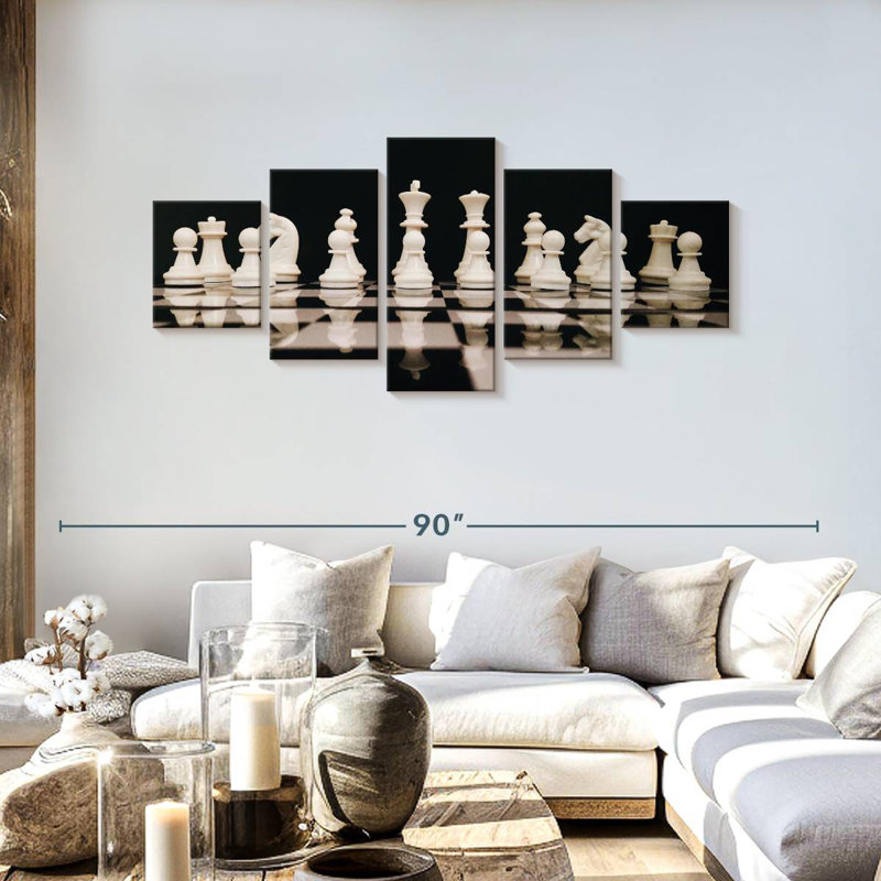 Chess Game, 30" H x 68" W