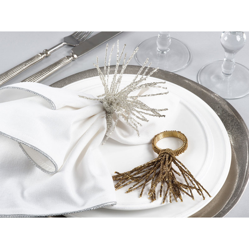 Anneau de serviette à moulure pour événement de mariage, Argent