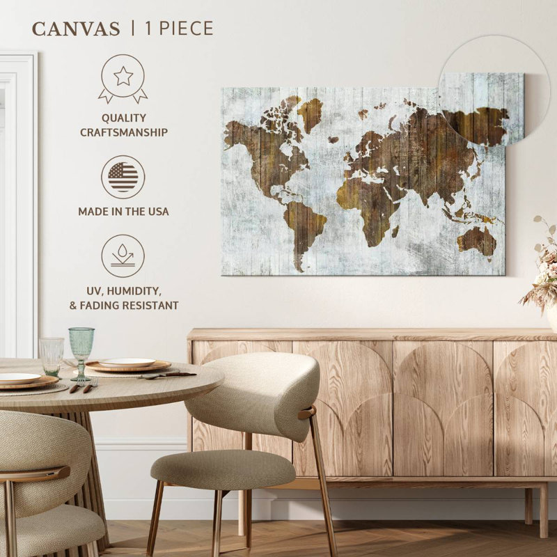Carte du monde Aliaz II, H 34 po x l 51 po