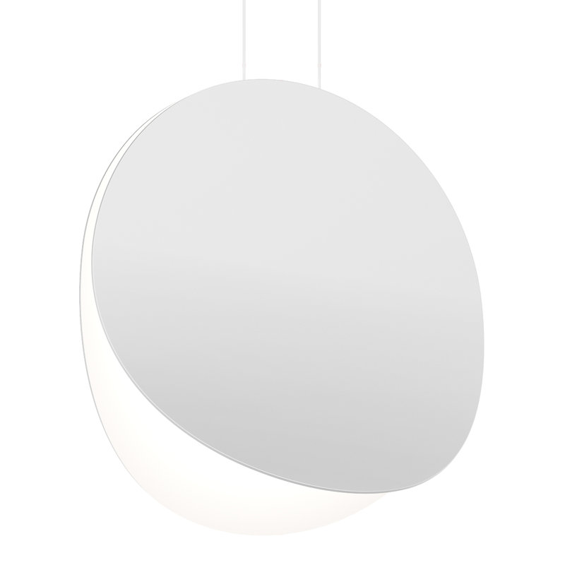 Malibu Discs 1 - Light LED Pendant, Satin White, 7.5" H x 7.5" W
