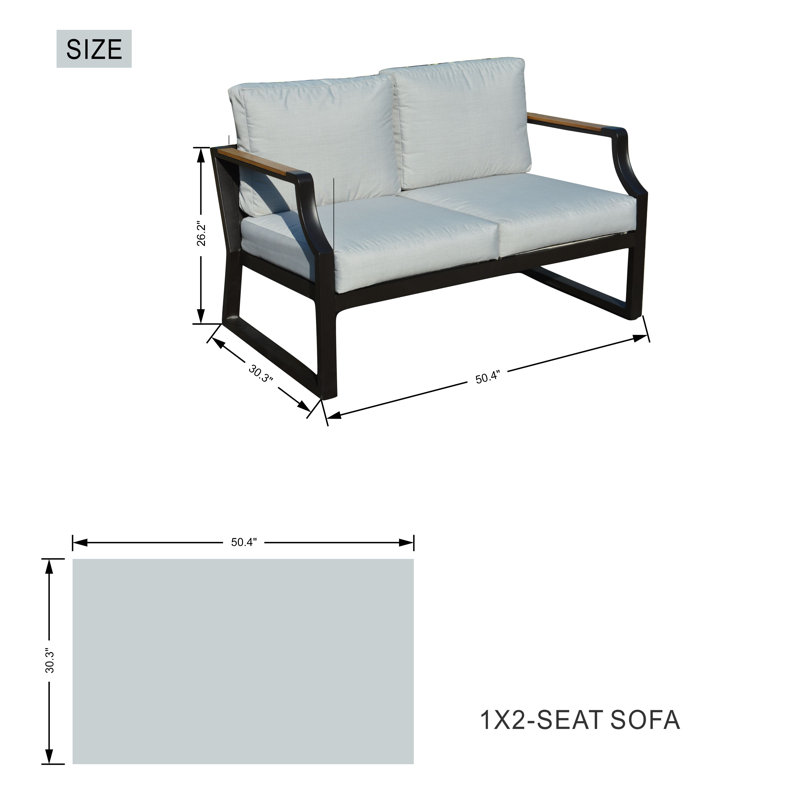 Ensemble de conversation d'extérieur en métal pour 9 personnes avec foyer et coussins Flinda