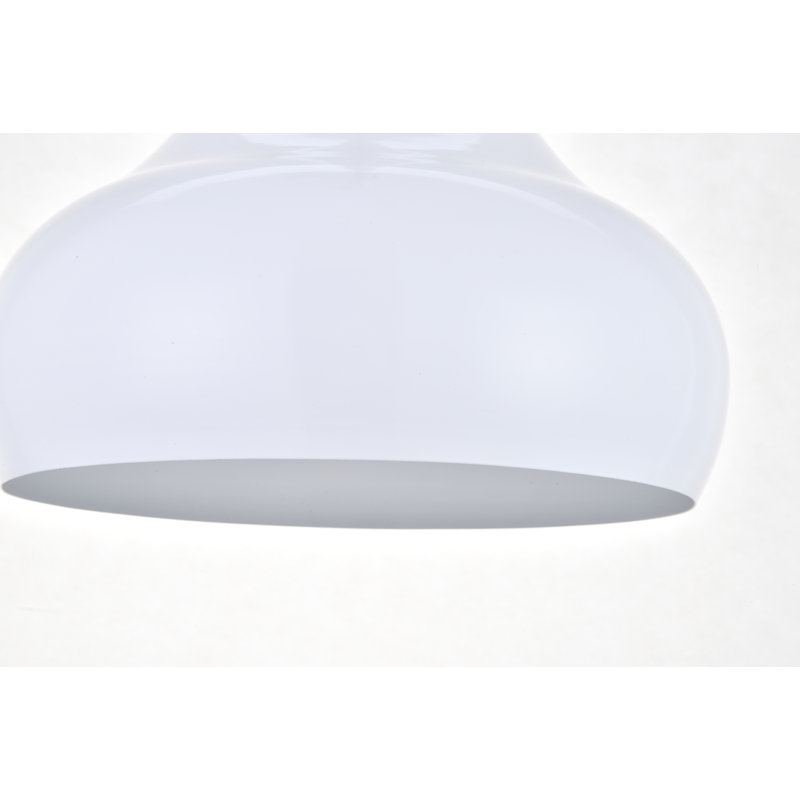 Beaudry 1 - Light Single Pendant, White, 15" H x 11.5" W x 11.5" D