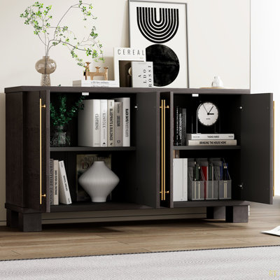 Sideboard Buffet Cabinet With Storage, Wood Sideboard With Adjustable Shelves And  Handles For Kitchen, Dining Room And Living Room