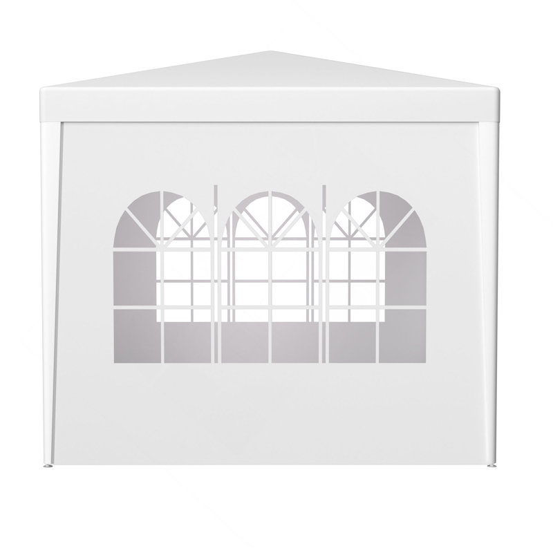 Auvent de mariage 10 pi x 10 pi pour tente de réception d'extérieur robuste + 4 murs amovibles, Blanc