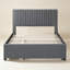 Lit plateforme double tapissier pleine grandeur avec 2 tiroirs et 1 lit gigogne simple, tête de lit classique, gris-1203183315-1203183314