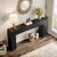 Console extra longue 70,9 pouces, canapé rustique en bois derrière le canapé