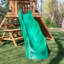 Backyard Discovery Endeavor II Cedar Swing Set with 10 ft. Wave Slide, Web Disc Swing & Double Rock Wall