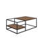 Table basse 23,6 pouces rectangulaire pour salon de style contemporain et plateau lisse brun