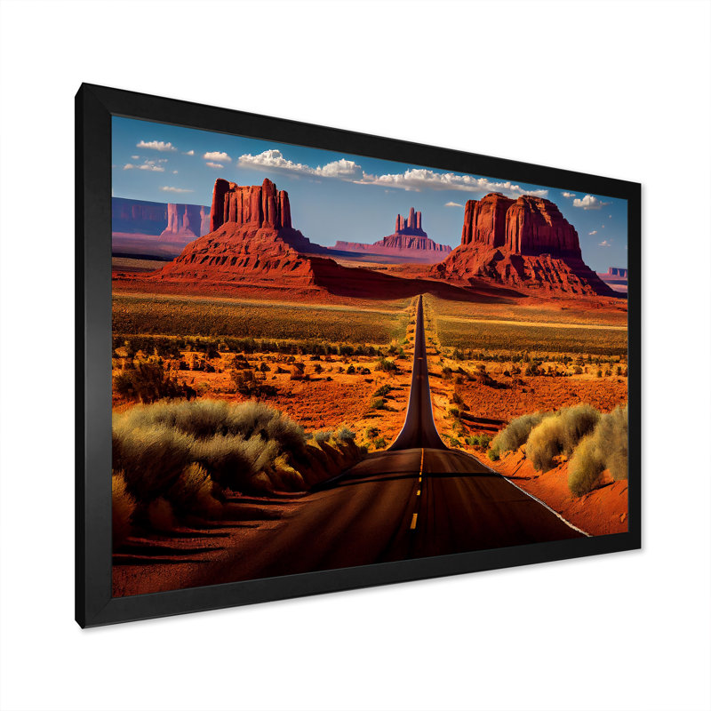 Monument Monument Navajo Spirit - paysages, impressions d'art mural, H 16 po x l 32 po x P 1 po, Cadre photo noir simple