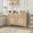 47.2" Modern Sideboard Buffet, Credenza Storage Cabinets, Adjustable Shelves, Natural Oak-1661814897