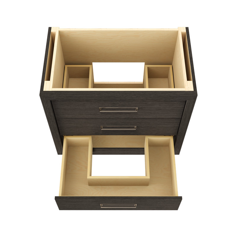 Avalon Three-Drawer Single Bath Vanity, Gray Weathered, Satin Nickel, 36"