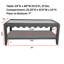 Table basse élégante à bords festonnés 24 po x 48 po avec rangement à deux niveaux-1325921586