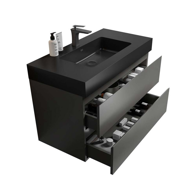 Ensemble de meuble-lavabo simple 36 po, Gris