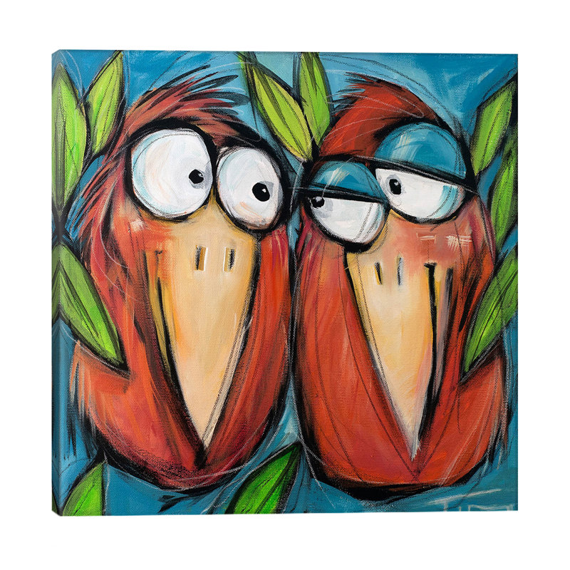 Love Birds 1 Piece Wrapped Canvas Painting, 93.98 cm H x 93.98 cm W x 1.91 cm D