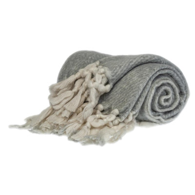 Ixia Wool Blend Knitted Throw Blanket