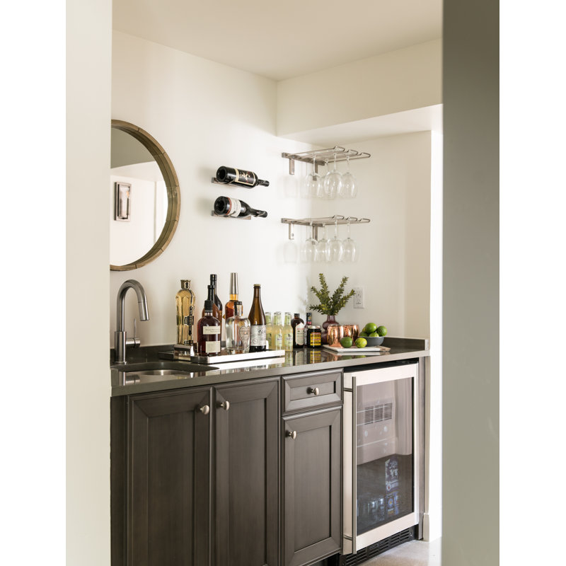 Rocio Wall Mounted Wine Glass Rack in Black
