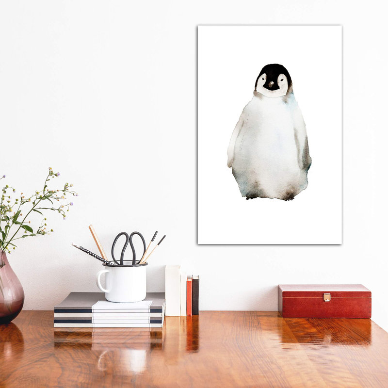 Art pingouin, Toile tendue, H 12 po x l 8 po x P 0,75 po