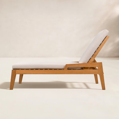 Headly 26" Teak Patio Chaise Lounge