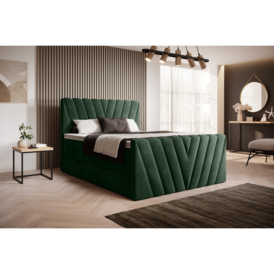 Boxspringbett Mankin mit Topper und Bettkasten