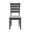 Chaises de salle à manger rembourrées en tissu gris foncé de 2 pièces, dossier pour chambre élégante 2, avec revêtement rembourré