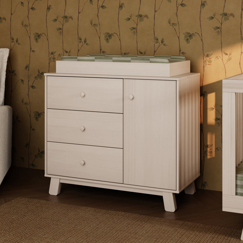 Hudson Modern 3-Drawer Dresser, Natural Walnut