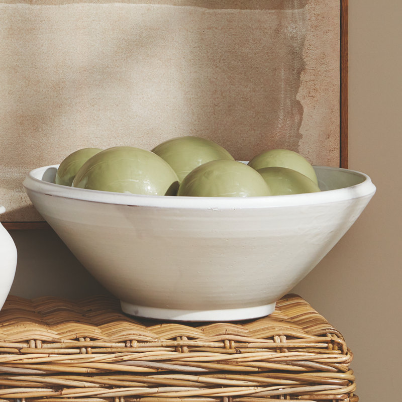 Mirela Grande Decorative Bowl, White
