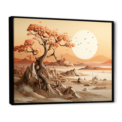 Paysage de dune rétro vintage - art mural minimaliste côtier