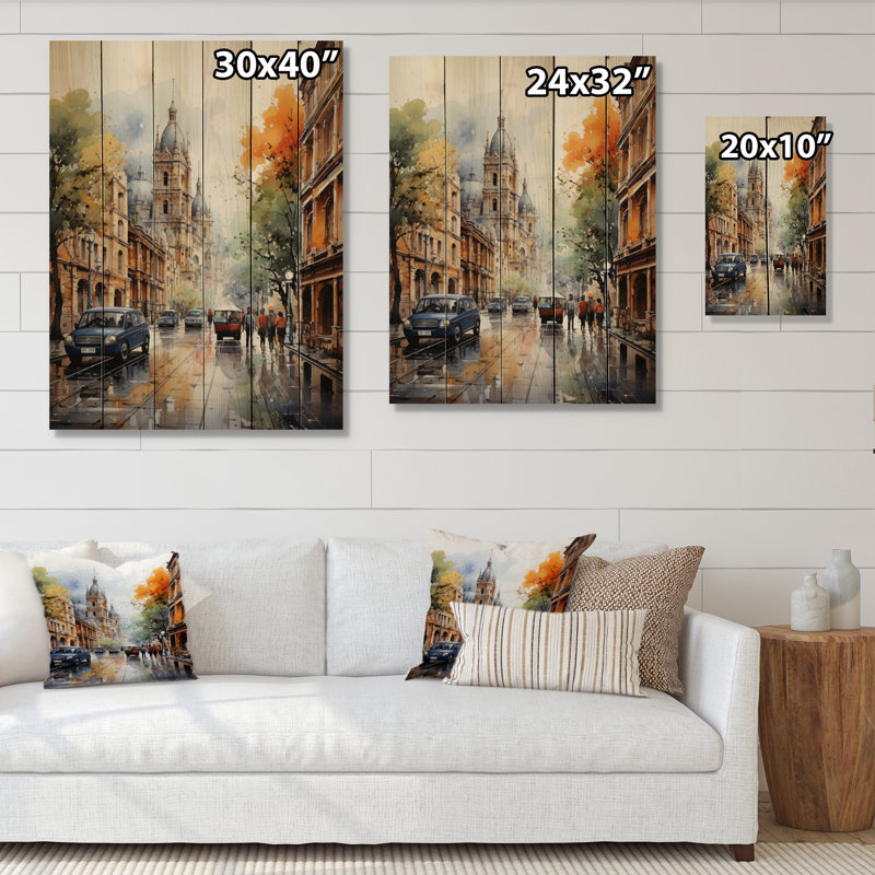 Mexico Zocalo Splendor Urban sur bois, H 20 po x l 10 po x P 0,78 po