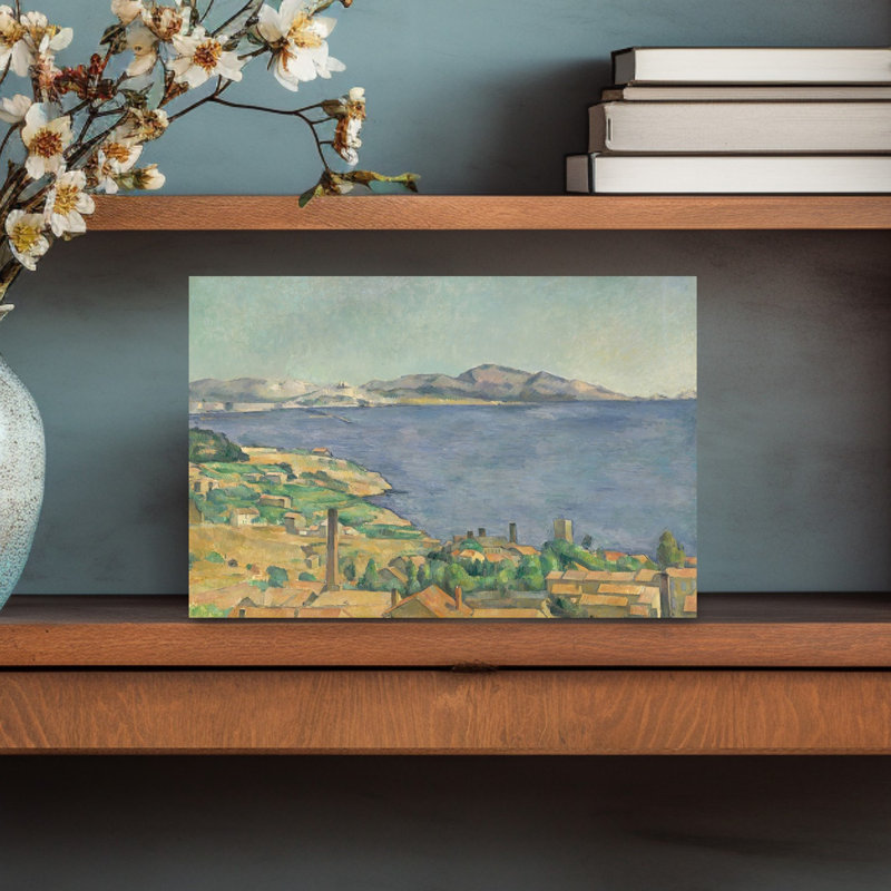 «Hillside Town by Sea Abstract City Coastal», reproduction d'art mural, H 12 po x l 18 po