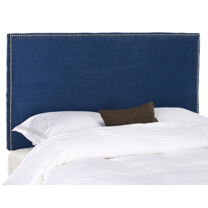 Upholstered Headboard, Full, Blue, Velvet