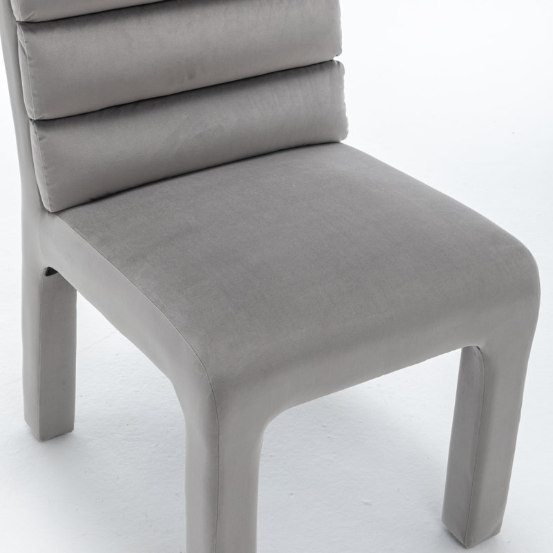 Cowger Velvet Upholstered Side Chair, Gray