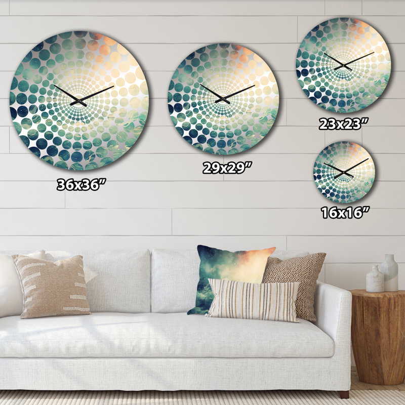 Horloge murale coucher de soleil sur les vagues de l'océan sauvage, Très grand