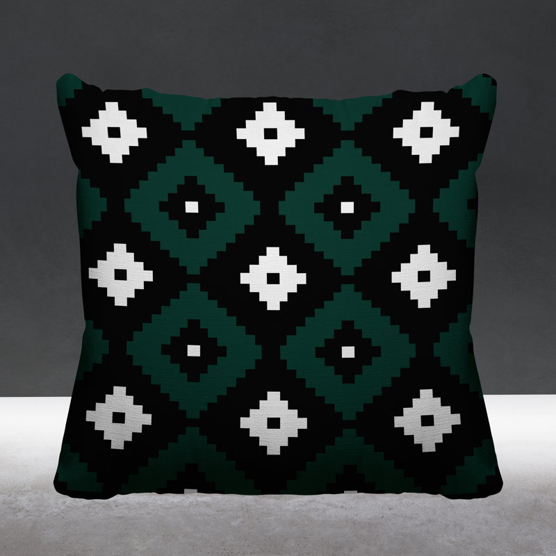 Coussin intérieur / extérieur Nosi, L 17 po x H 17 po, Émeraude