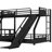L-Shaped Metal Triple Bunk Bed with Loft, Desk, Storage Shelves & Slide — Space-Saving Kids Bed, Black (Top bed:Twin XL, bottom bed: Queen)-2070868066