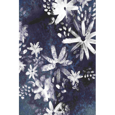 «Indigo Floral Gesture II» par June Erica Vess - reproduction d'art sur toile tendue