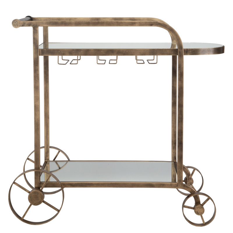 Kialani Antique Brass Bar Cart