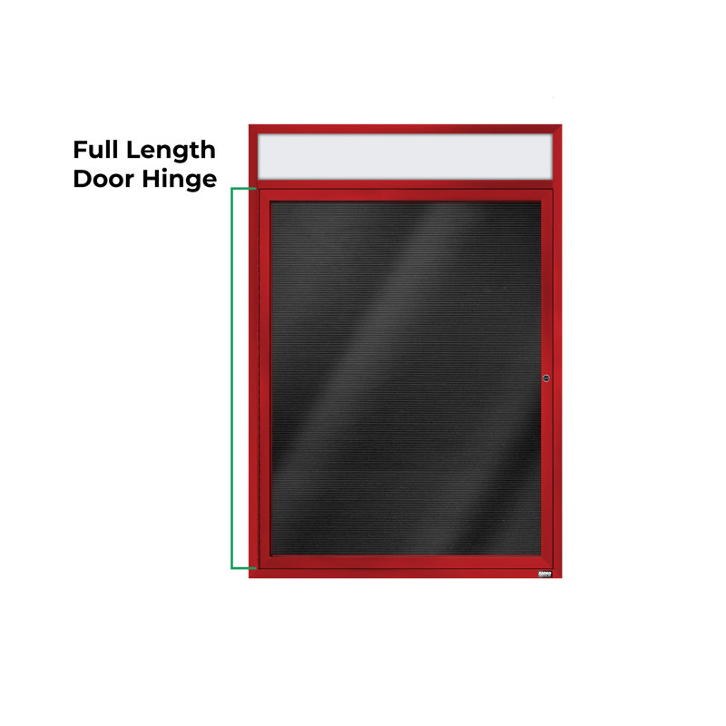 Carte à fixation murale délimitée directory cabinet, Rouge thermolaqué, Un, H 48 po x l 36 po
