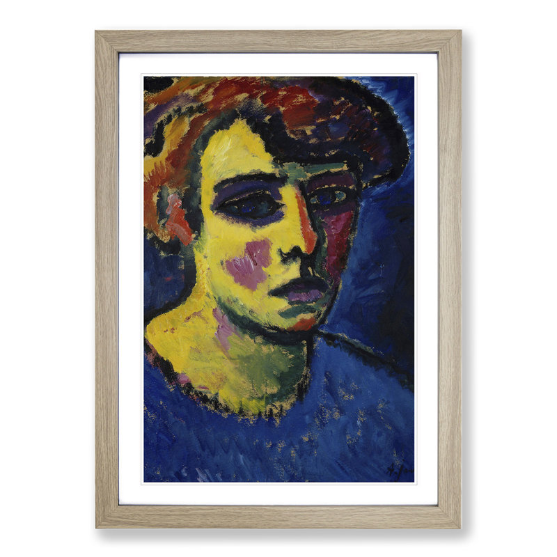 Portrait of a Woman Vol.3 by Alexej Von Jawlensky - Picture Frame Painting, Oak Framed, 36cm H x 27cm W x 2cm D