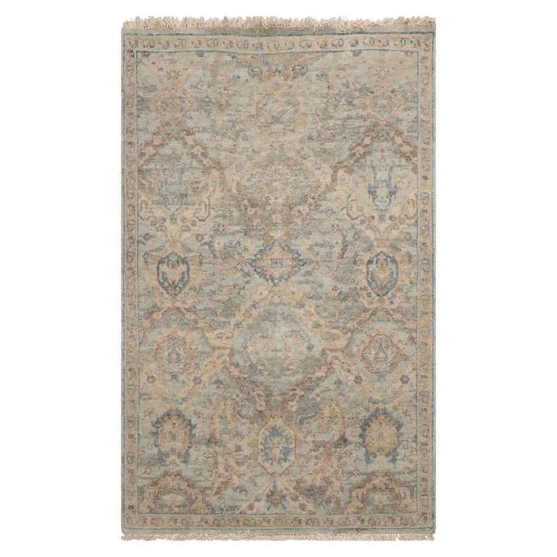 Tapis oriental traditionnel en laine nouée à la main 3x5 Mint