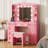 Makeup Vanity with 3-color Lighting Mirror, Outlets, Stool, Storage Drawers and Cabinet-167478790