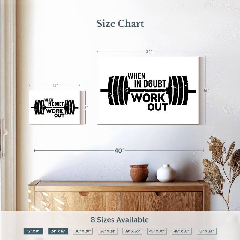 Kema When In Doubt Work Out, 16" H x 24" W